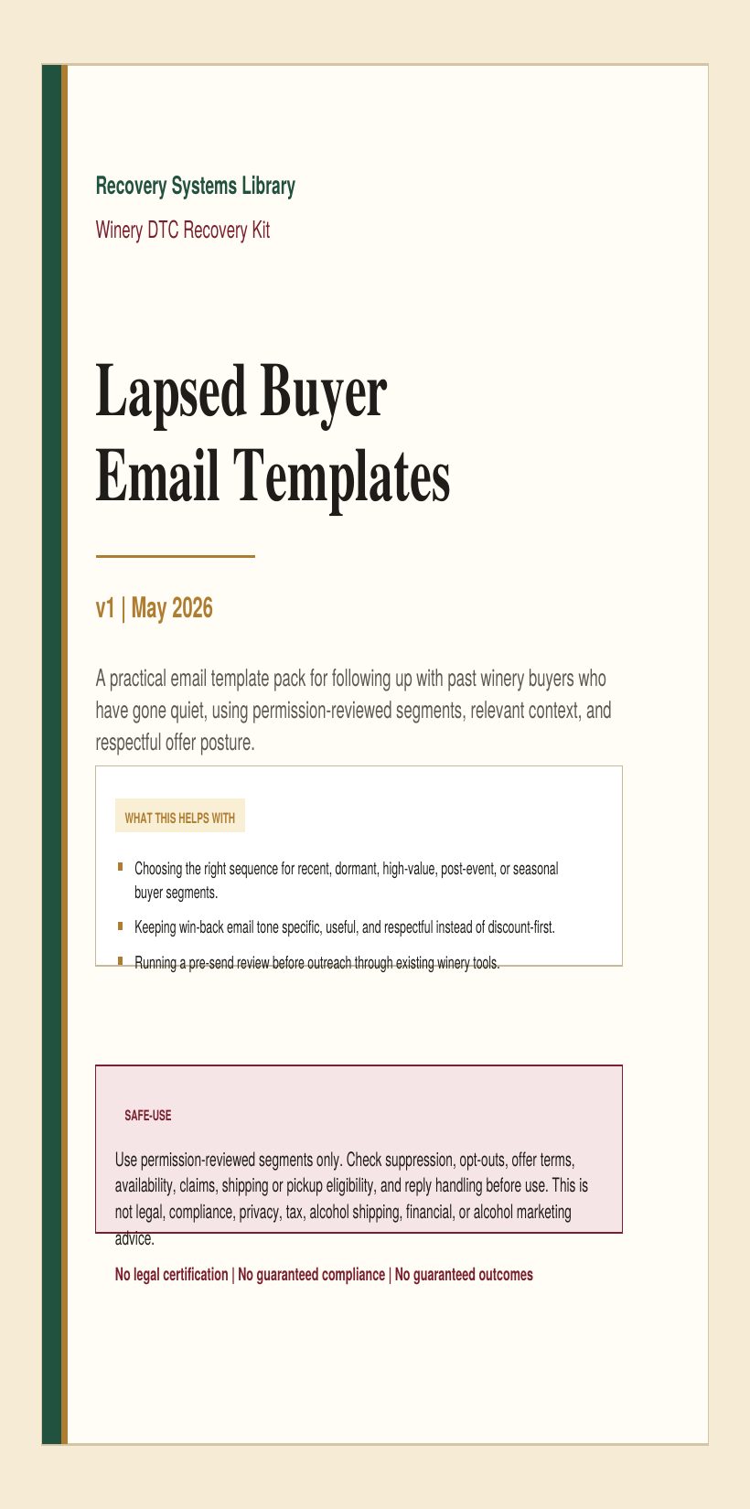 Lapsed Buyer Win-Back Emails